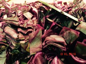 geschnittener Rotkohl