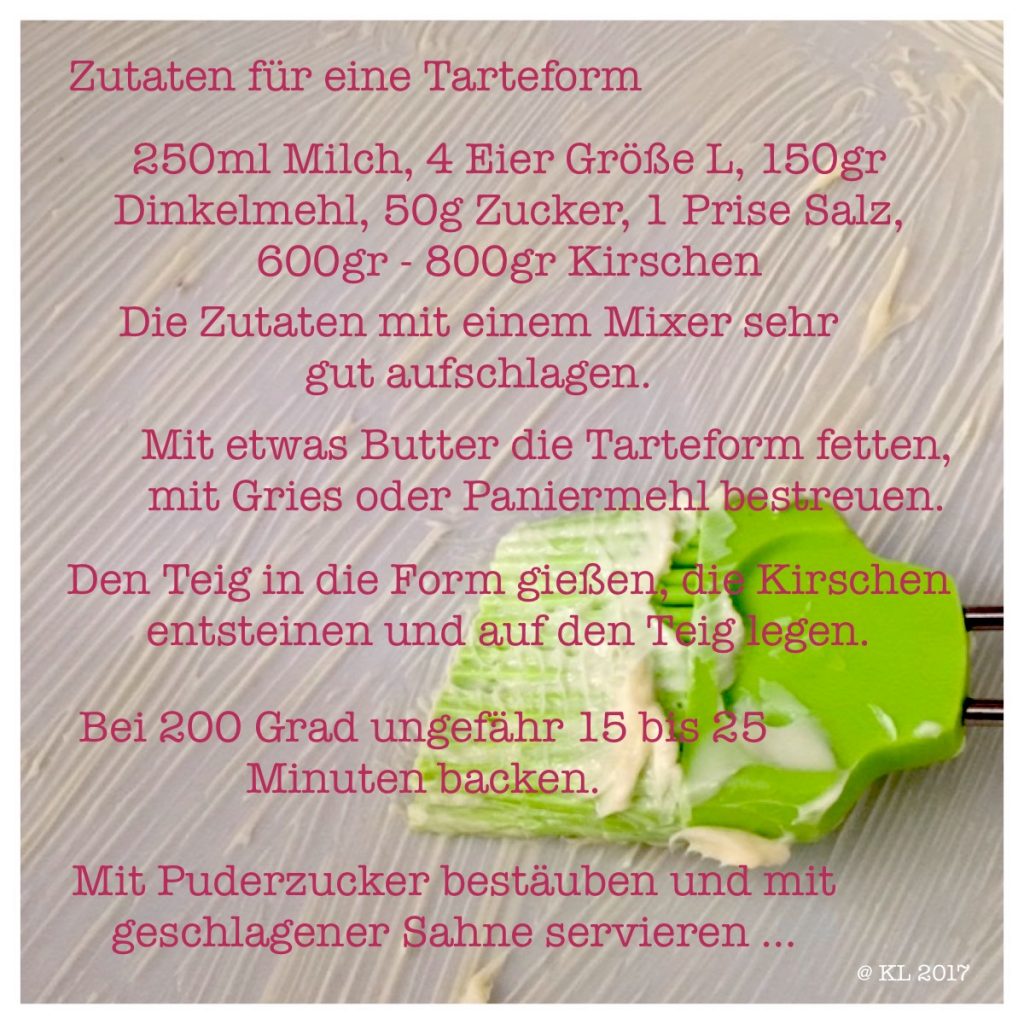 Das Rezept für den Kuchen